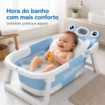 Banheira de bebê dobrável com termômetro
